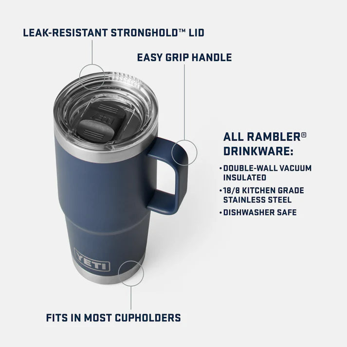Afbeelding laden in Galerijviewer, Yeti Rambler met stronghold deksel, reismok, 20 oz/591 ml, rescue red
