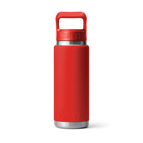 Yeti Rambler Straw Bottle, 26 oz/769 ml, rescue red