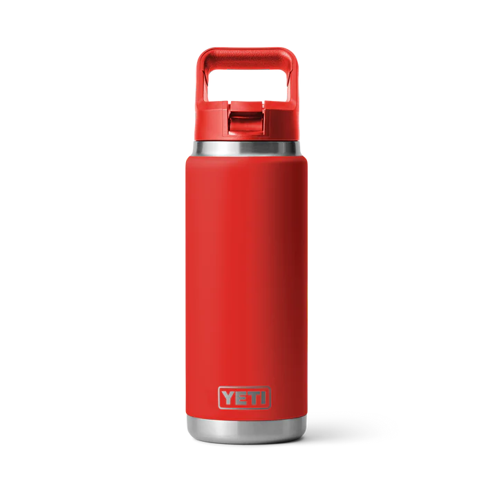 Yeti Rambler Straw Bottle, 26 oz/769 ml, rescue red