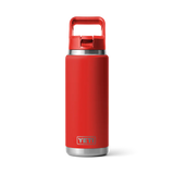 Yeti Rambler Straw Bottle, 26 oz/769 ml, rescue red