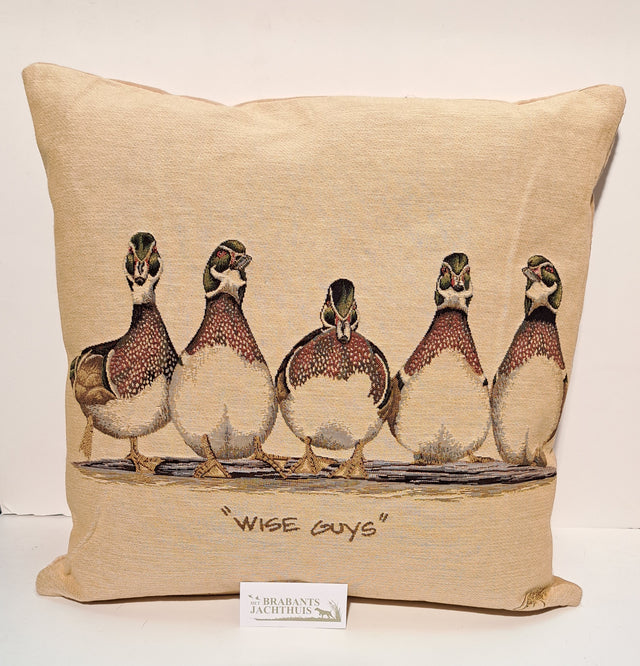 Gobelin kussen Wise Guys Ducks - Het Brabants Jachthuis