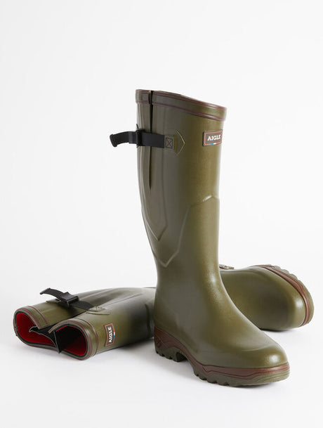 Aigle Parcours 2 ISO, gevoerde natuur rubberen laars, kaki