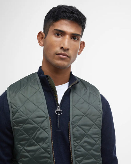 Barbour Quilted Waistcoat/Zip, classic olive