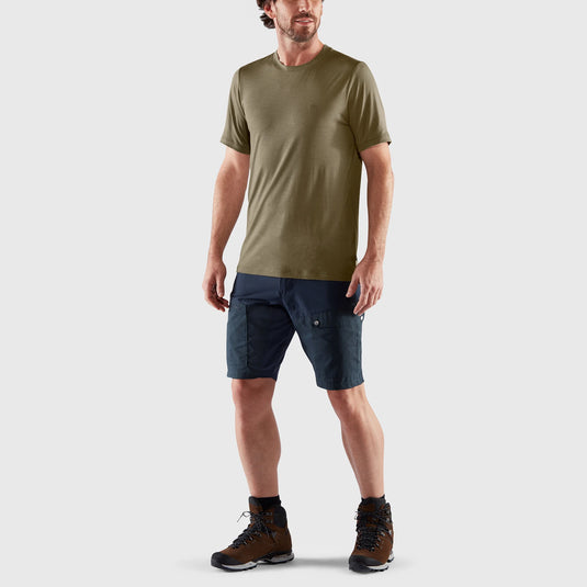 Fjällräven Abisko Wool M, short sleeves, laurel green