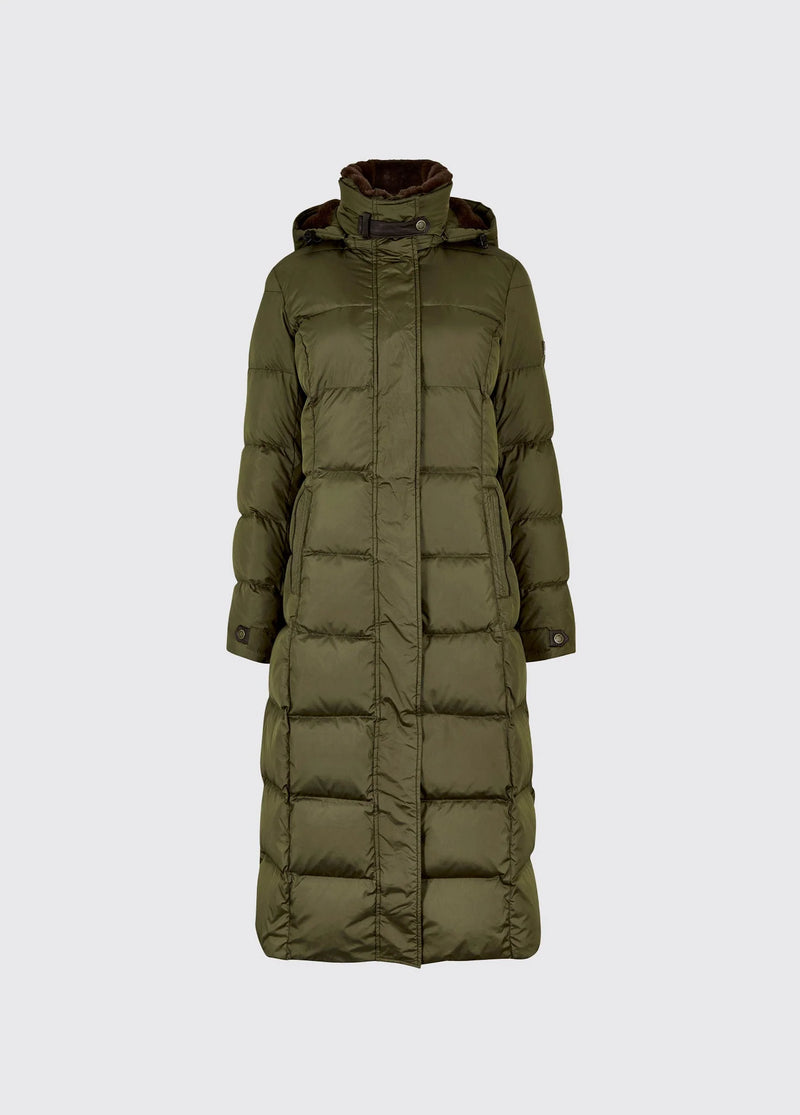 Afbeelding laden in Galerijviewer, Dubarry Aldborough dames lange donsjas, olive
