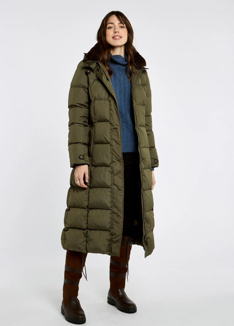 Dubarry Aldborough dames lange donsjas, olive