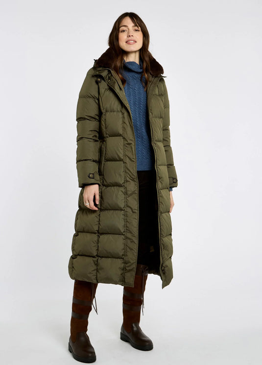 Dubarry Aldborough dames lange donsjas, olive