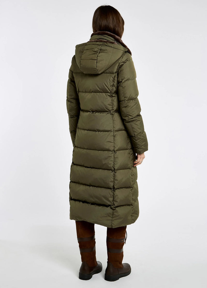 Afbeelding laden in Galerijviewer, Dubarry Aldborough dames lange donsjas, olive
