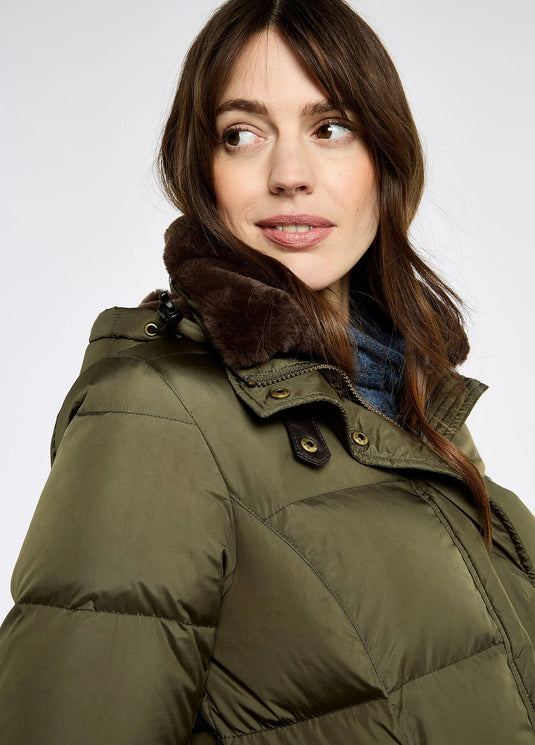 Dubarry Aldborough dames lange donsjas, olive