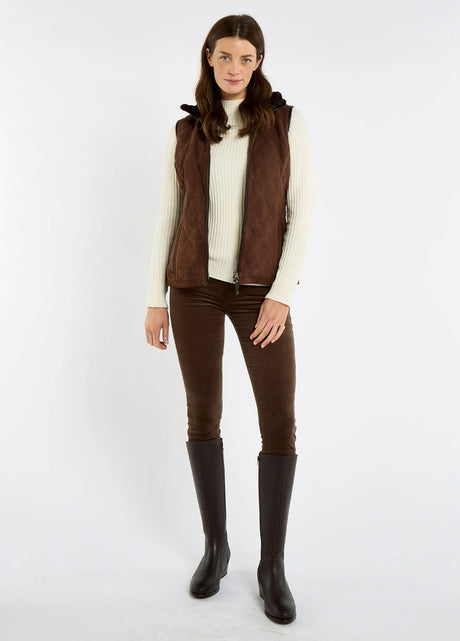 Dubarry Ballyhale Dames Suède Gilet, walnut