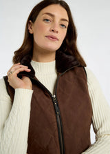 Dubarry Ballyhale Dames Suède Gilet, walnut