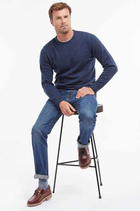 Barbour Tisbury Crew Neck Jumper, deep blue