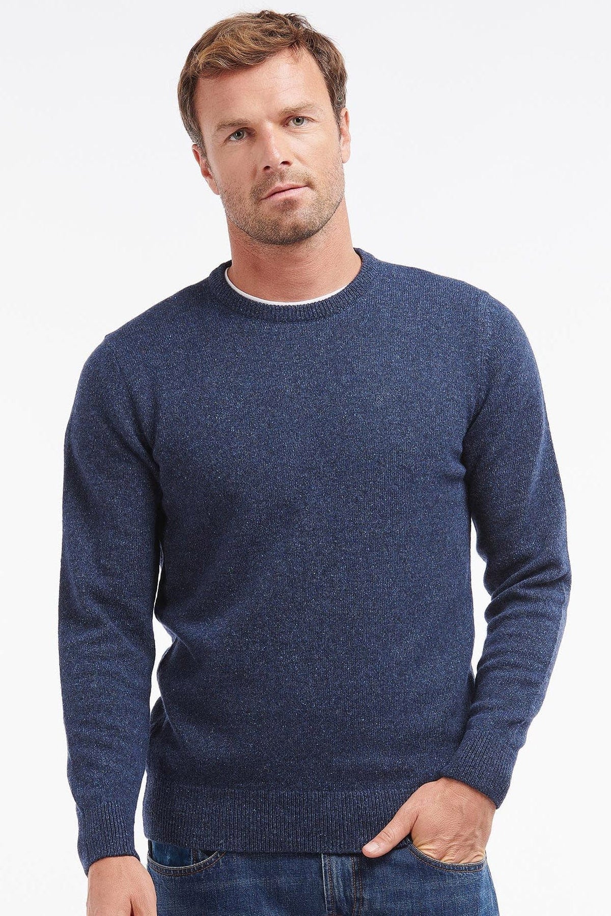 Barbour Tisbury Crew Neck Jumper, deep blue