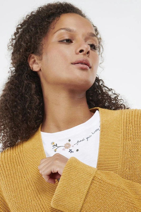 Barbour Ferryside Knitted Cardigan, mustard