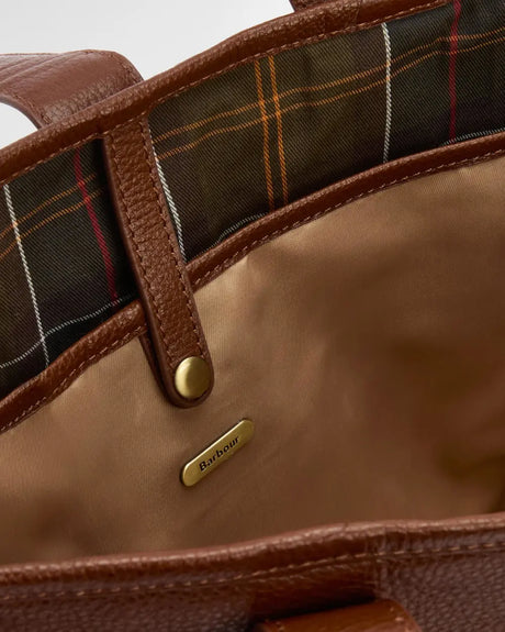 Barbour Alder Leather Tote Bag, brown