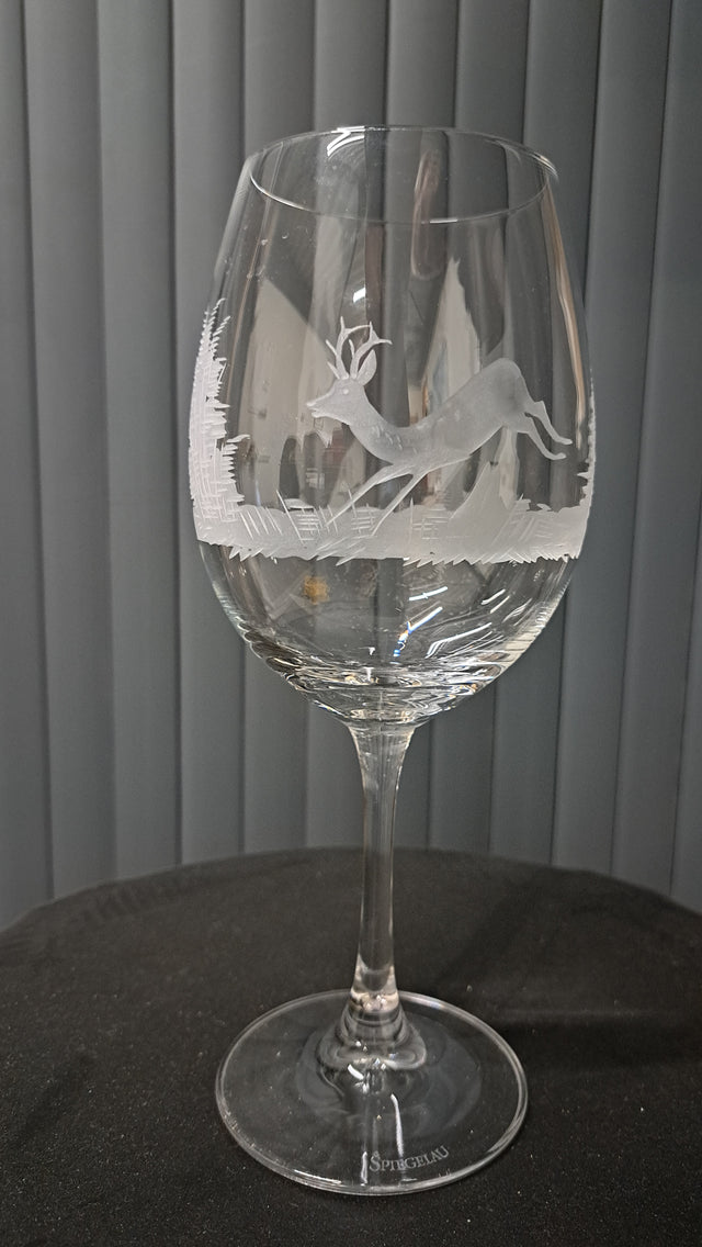 Bordeauxglazen 515 ml met geslepen wildmotief - Het Brabants Jachthuis
