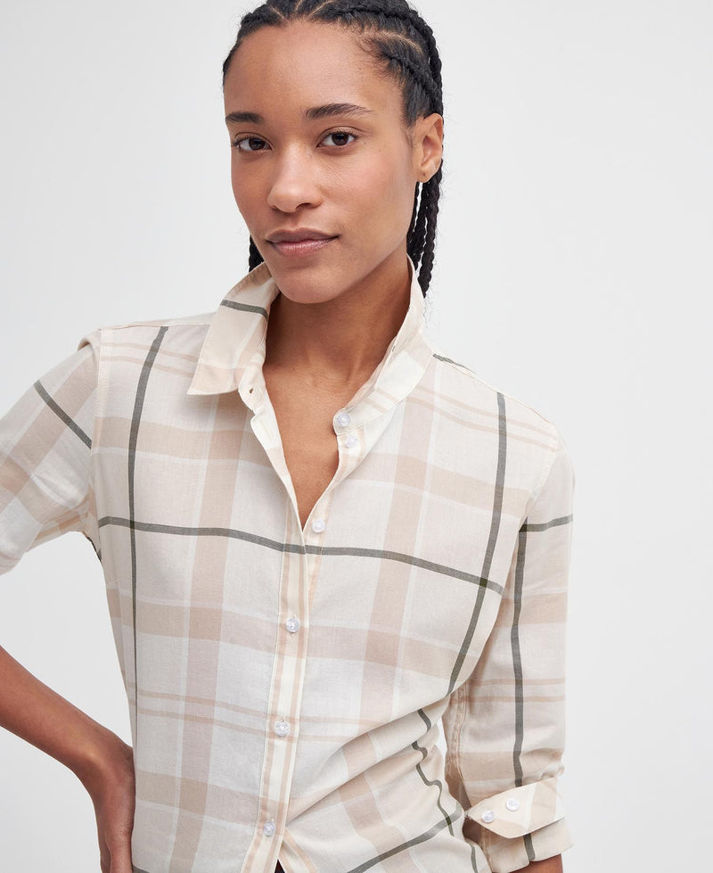 Load image into Gallery viewer, Barbour Bredon Check Shirt, winter white/loden tartan
