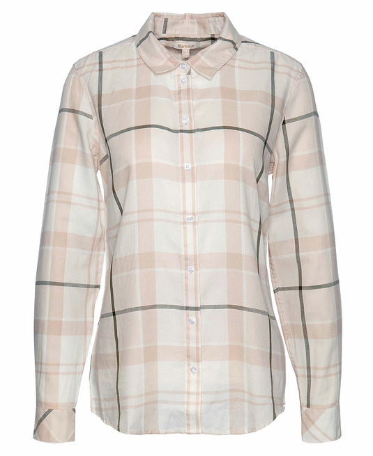 Barbour Bredon Check Shirt, winter white/loden tartan