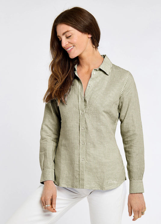 Dubarry Butterfly Shirt, khaki/white