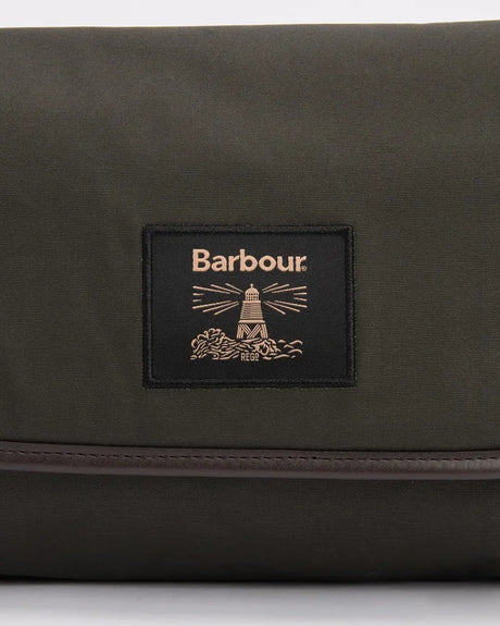 Barbour Wax Hanging Washbag, olive