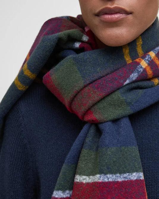 Barbour Deanna Tartan Scarf, winterberry tartan
