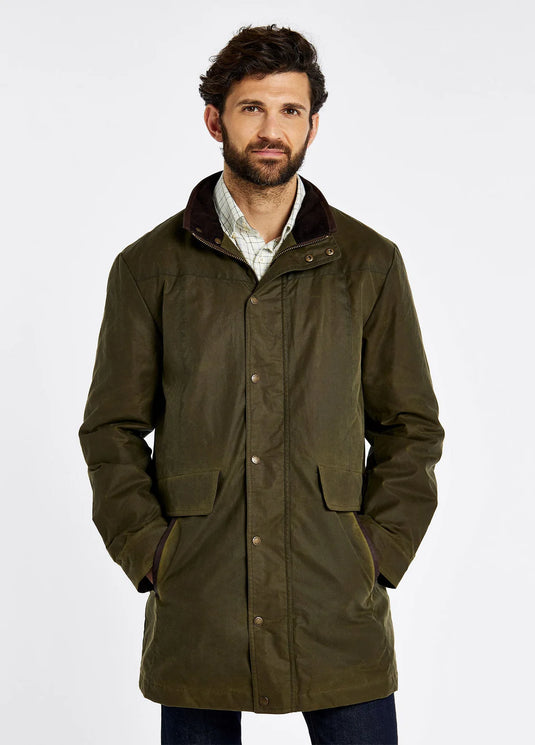 Dubarry Chalkhill Men's Long Wax Jacket, fennel