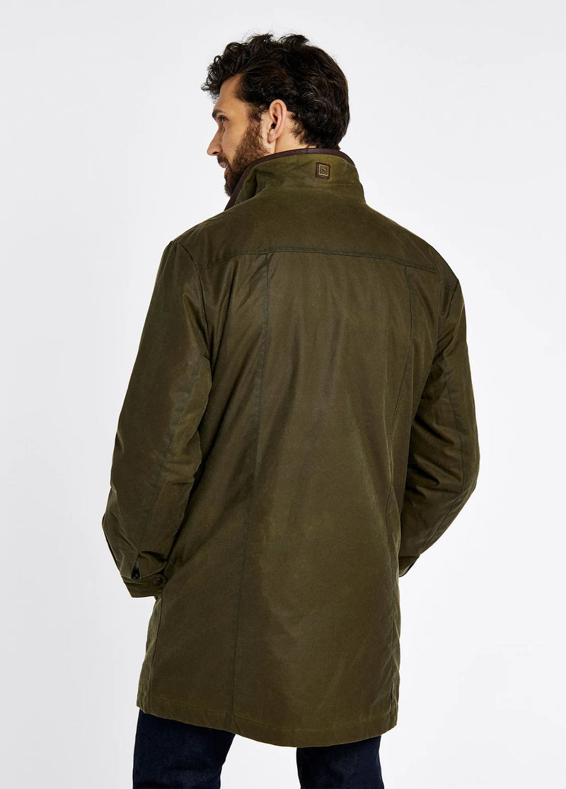 Load image into Gallery viewer, Dubarry Chalkhill Men&#39;s Long Wax Jacket, fennel
