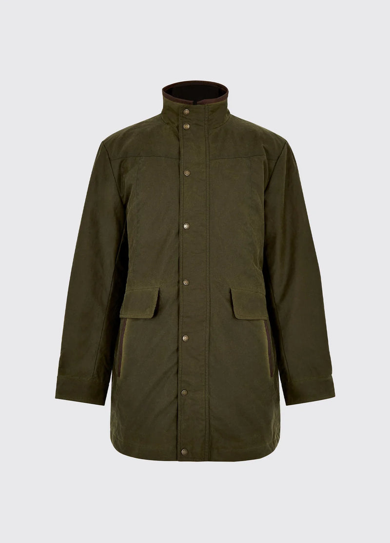 Load image into Gallery viewer, Dubarry Chalkhill Men&#39;s Long Wax Jacket, fennel
