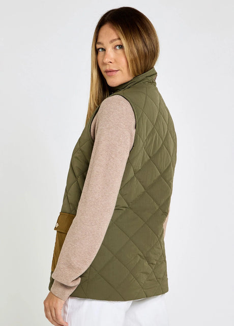 Dubarry Clashmore Dames Heritage Bodywarmer, kelp