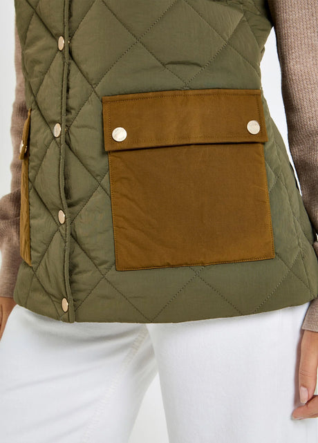 Dubarry Clashmore Dames Heritage Bodywarmer, kelp
