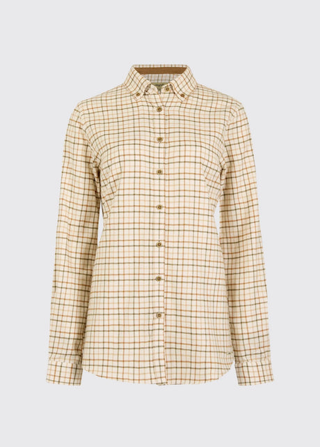 Dubarry Cornflower Dames Tattersall Shirt, ochre