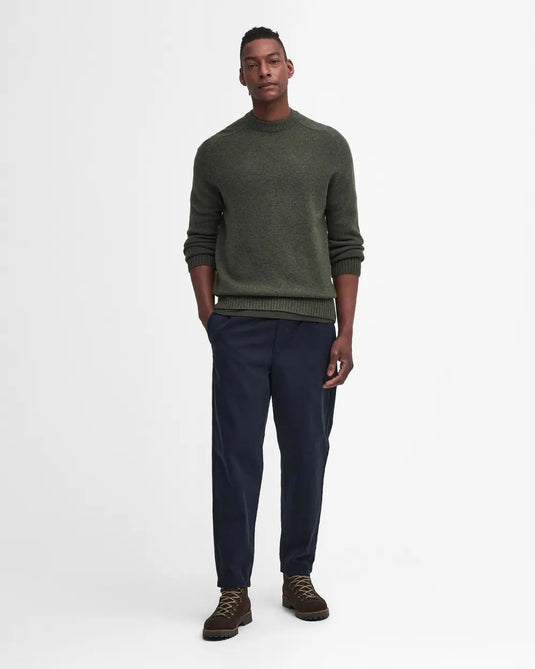 Barbour Grangetown Crew Neck Sweater, mid olive