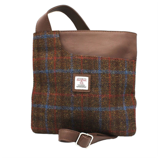 Harris Tweed Mina Cross Body Bag, brown check