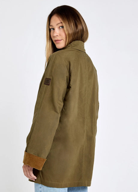 Dubarry Delaney Dames Waxkatoen Utility Jas, dusky green
