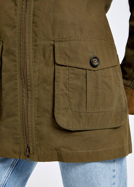 Dubarry Delaney Dames Waxkatoen Utility Jas, dusky green