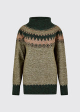 Dubarry Devlin Dames Fair Isle Coltrui, olive multi