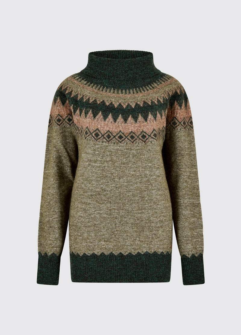 Afbeelding laden in Galerijviewer, Dubarry Devlin Dames Fair Isle Coltrui, olive multi
