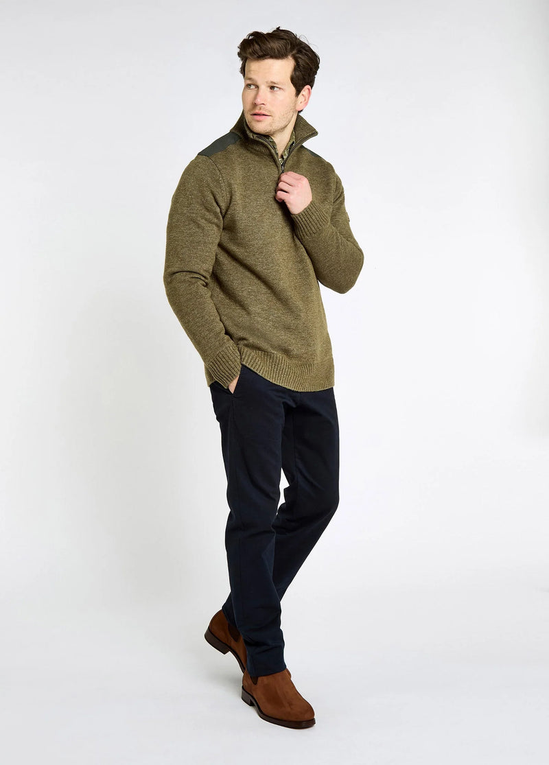 Afbeelding laden in Galerijviewer, Dubarry Doherty, heren trui met kwart rits en windstopper, dusky green
