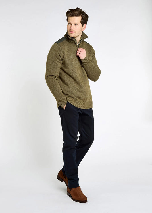 Dubarry Doherty, heren trui met kwart rits en windstopper, dusky green