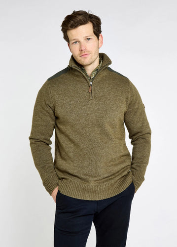Dubarry Doherty, heren trui met kwart rits en windstopper, dusky green