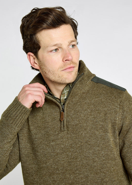 Dubarry Doherty, heren trui met kwart rits en windstopper, dusky green