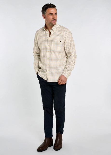Dubarry Drumcar, heren geruit overhemd, ochre