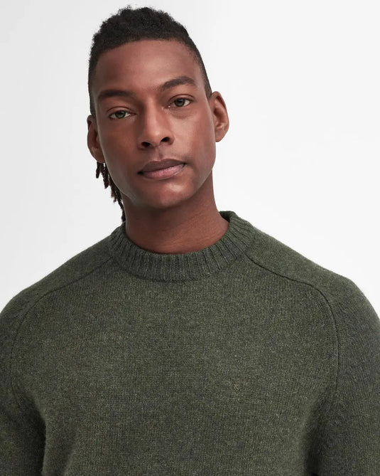 Barbour Grangetown Crew Neck Sweater, mid olive