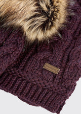 Dubarry Edenmore, set van gebreide muts en sjaal, damson
