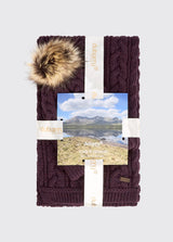 Dubarry Edenmore, set van gebreide muts en sjaal, damson