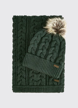 Dubarry Edenmore, set van gebreide muts en sjaal, olive