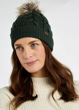 Dubarry Edenmore, set van gebreide muts en sjaal, olive