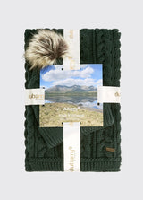 Dubarry Edenmore, set van gebreide muts en sjaal, olive