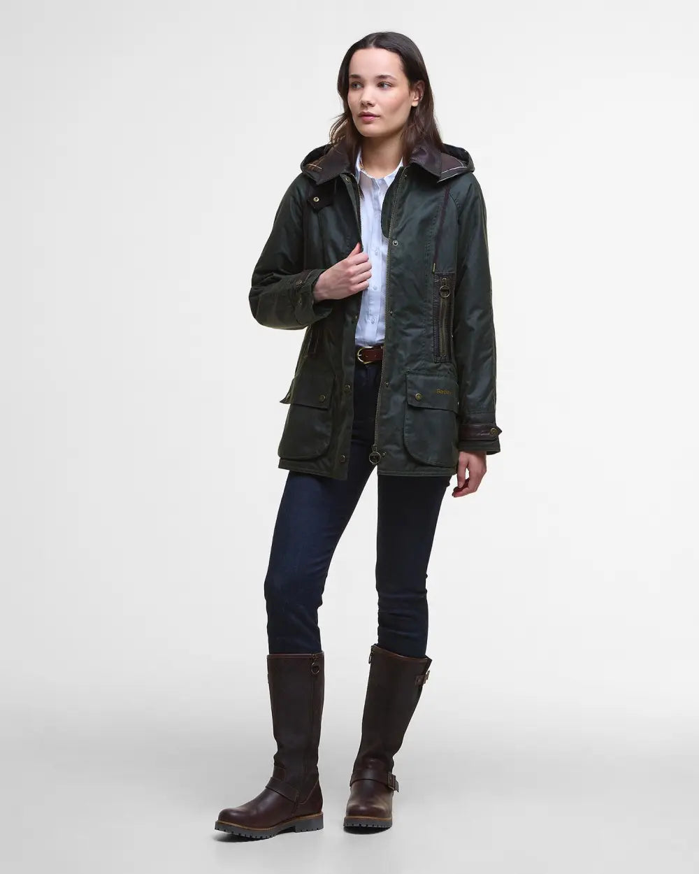 Barbour Ivy Wax Jacket, fern