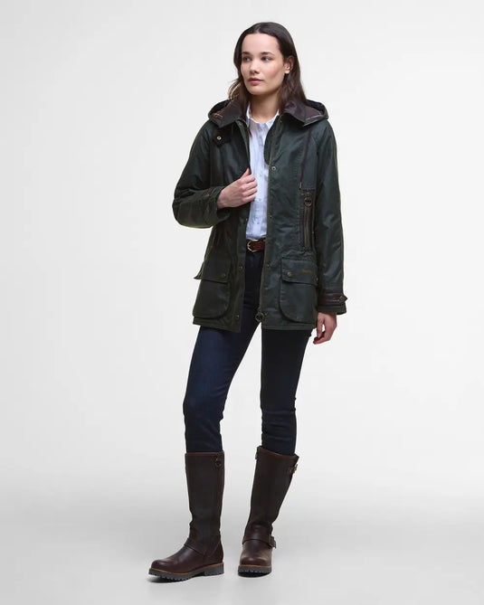 Barbour Ivy Wax Jacket, fern